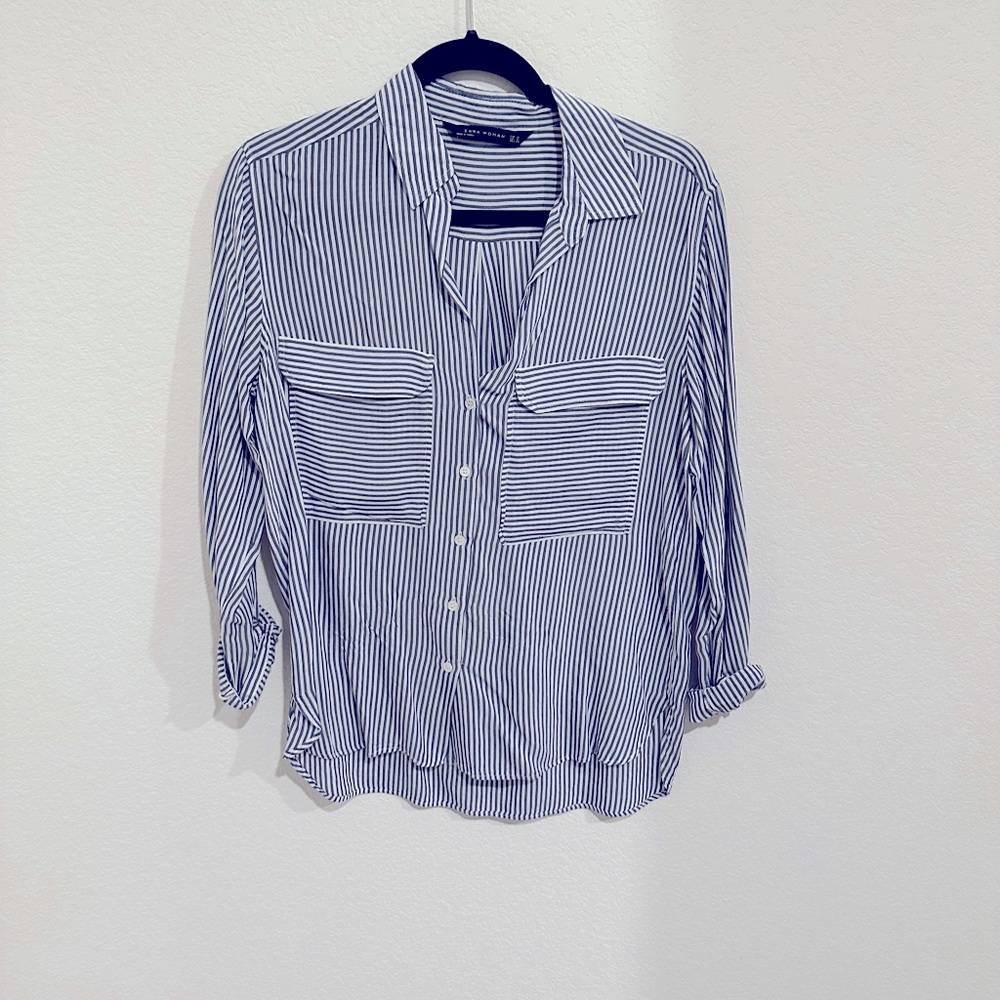 Striped Button Up Blouse